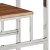 vidaXL Mesa consola acero inoxidable y madera maciza acacia plateada