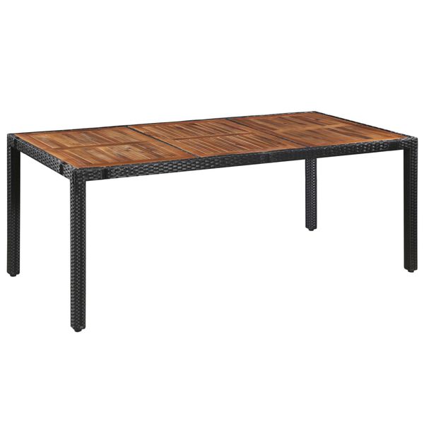 vidaXL Set comedor jardín 9 pzas ratán sintético y madera acacia negro