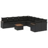 vidaXL Patio Sofa Set 10 plaza Black