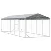 vidaXL Perrera de exterior con techo acero galvanizado plata 3x9x2,5 m