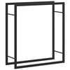vidaXL Le&ntilde;ero de acero negro mate 80x28x86 cm
