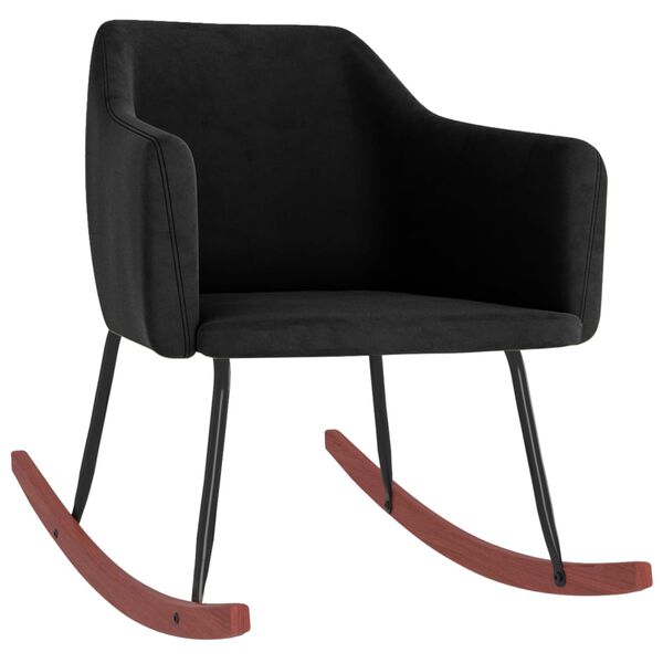 vidaXL Silla mecedora de terciopelo negro