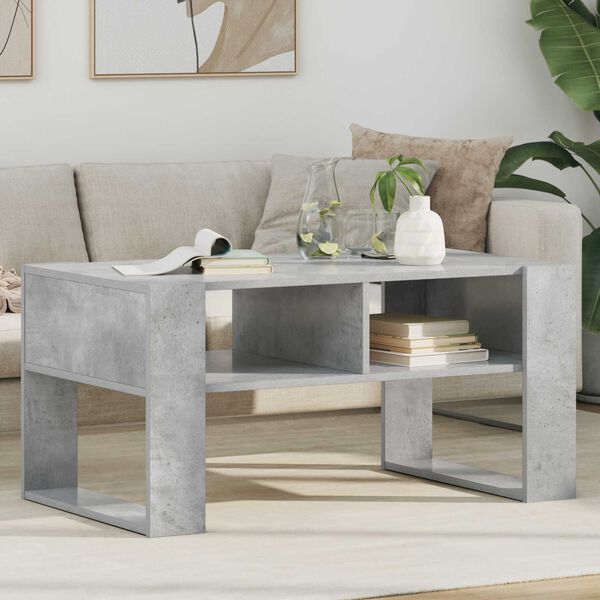 vidaXL Mesa de Caf&eacute; Gris Concreto 92 x 53 x 45 cm Madera de ingenier&iacute;a