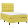 vidaXL Cama box spring con colch&oacute;n y LED tela verde 120x200 cm