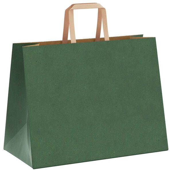 vidaXL Bolsas de papel con asas 250 uds verde 32x17x25 cm