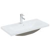 vidaXL Lavabo empotrado con grifo cer&aacute;mica blanco 81x39x18 cm