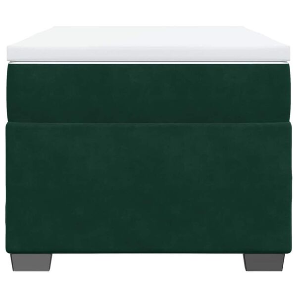 vidaXL Cama box spring con colch&oacute;n terciopelo verde oscuro 80x200 cm