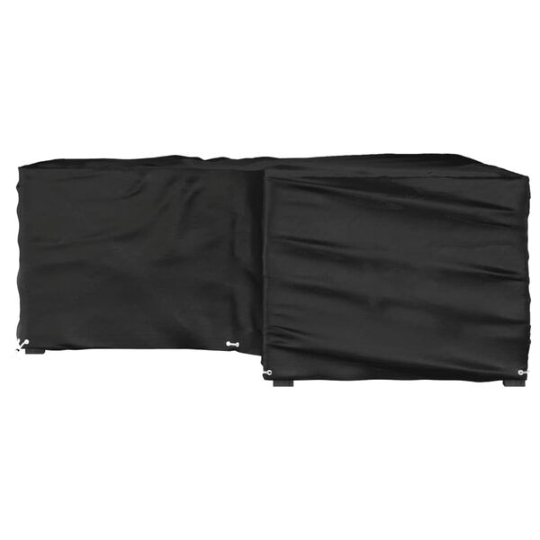 vidaXL Funda para muebles de jard&iacute;n forma de L 16 ojales 215x215x70 cm