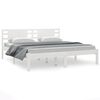 vidaXL Estructura de cama sin colch&oacute;n madera maciza blanca 200x200 cm