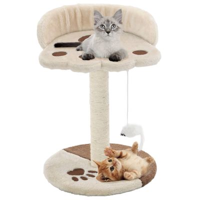 vidaXL Rascador para gatos con poste de sisal 40 cm beige y marrón