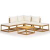 vidaXL Juego muebles de jardín y cojines 6 piezas madera maciza acacia