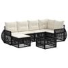 vidaXL Conjunto de sof&aacute;s de jard&iacute;n 7 pcs Negro y Blanco Crema