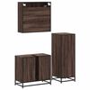 vidaXL Set de muebles baño 3 pzas madera contrachapada roble marrón