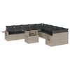 vidaXL Set de sof&aacute;s de jard&iacute;n 11 pzas y cojines rat&aacute;n sint&eacute;tico gris