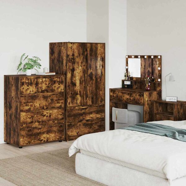 vidaXL Armarios de Almacenamiento 2 pcs Roble ahumado 80 x 48 x 105 cm