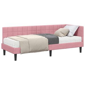 vidaXL Estructura de Cama Esquina con Colch&oacute;n 2 uds. Rosa 80 x 200 cm