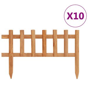 vidaXL Bordes de jardín 10 unidades madera de abeto 4,4 m