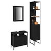 vidaXL Juego de muebles de ba&ntilde;o 3 pcs Roble Negro Madera de ingenier&iacute;a