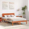 vidaXL Estructura de cama con cabecera Marr&oacute;n cera 140 x 190 cm