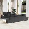 vidaXL Conjunto de sof&aacute; de jard&iacute;n con coj&iacute;n 8 pcs Negro