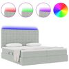 vidaXL Cama con tira de luces LED Gris Claro 200 x 200 cm Terciopelo