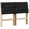 vidaXL Cabecero tapizado Negro 120 cm Madera de pino macizo