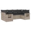vidaXL Set de sof&aacute;s de jard&iacute;n 6 pzas y cojines rat&aacute;n sint&eacute;tico gris