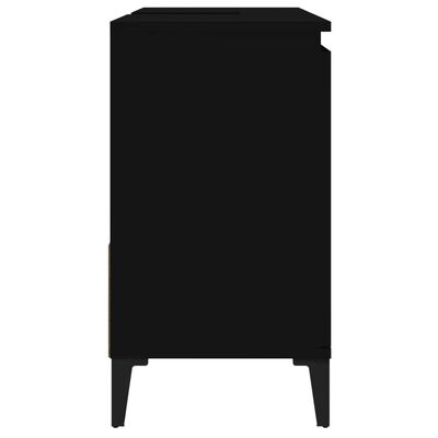 vidaXL Armario de baño madera contrachapada negro 65x33x60 cm