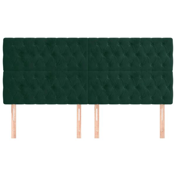 vidaXL Cabecero Terciopelo Verde Oscuro 180x7x118/128 cm