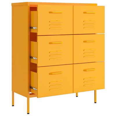 vidaXL Armario almacenamiento acero amarillo mostaza 80x35x101,5 cm