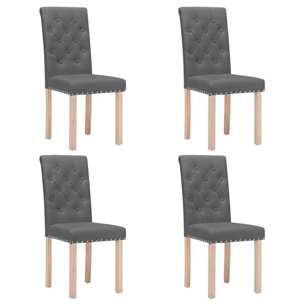vidaXL Sillas de comedor 4 unidades tela gris oscuro