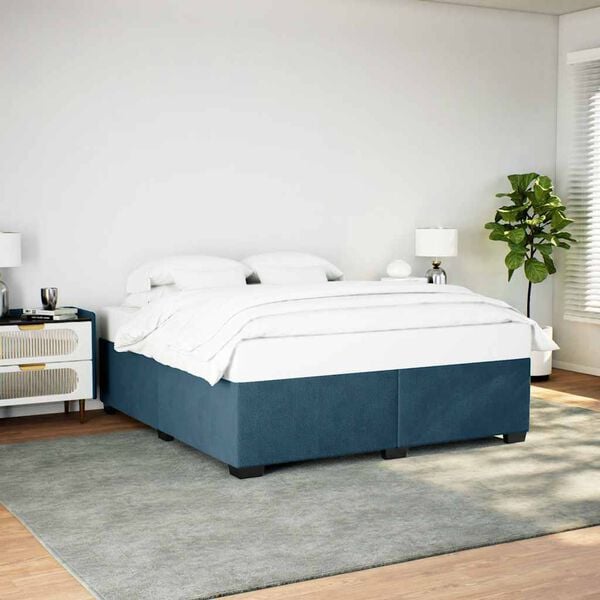 vidaXL Estructura de cama sin colch&oacute;n terciopelo azul 200x200 cm
