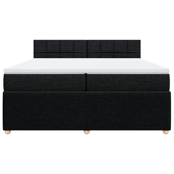 vidaXL Cama box spring con colch&oacute;n tela negro 200x200 cm