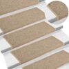 vidaXL Felpudos para escaleras 15 unidades 65x21x4 cm Beige oscuro Borde rectangular