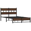 vidaXL Estructura de cama sin colch&oacute;n metal marr&oacute;n roble 120x190 cm