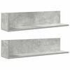 vidaXL Estantes de pared 2 uds madera gris hormig&oacute;n 75x16,5x16,5 cm