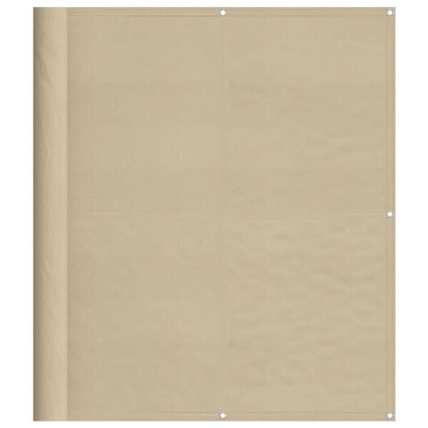 vidaXL Pantalla de balc&oacute;n 100% poli&eacute;ster Oxford beige 120x1000 cm