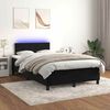 vidaXL Cama box spring con colch&oacute;n y LED terciopelo negro 120x190 cm