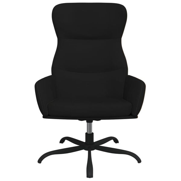 vidaXL Sill&oacute;n de relax con reposapi&eacute;s tela de microfibra color negro