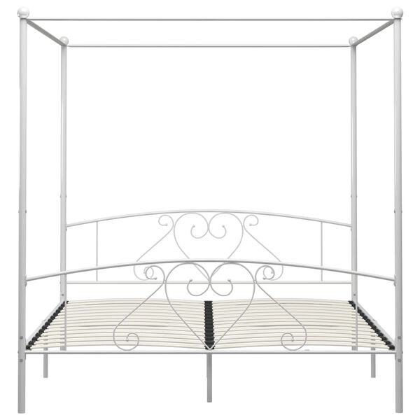 vidaXL Estructura cama con dosel sin colchón metal blanco 180x200 cm