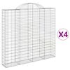 vidaXL Cestas de gaviones 4 uds forma de arco hierro 200x30x180/200 cm