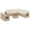 vidaXL Juego de sof&aacute;s jard&iacute;n con cojines beige 10 pzas rat&aacute;n sint&eacute;tico