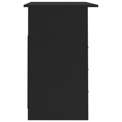 vidaXL Escritorio con cajones de aglomerado negro 110x50x76 cm