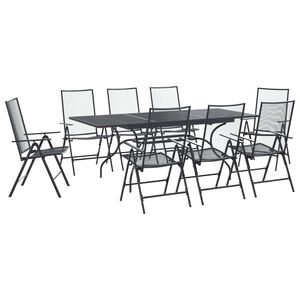 vidaXL Conjunto de Comedor de Jard&iacute;n 9 uds. Gris antracita