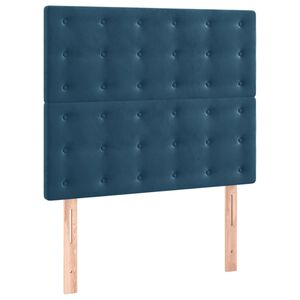 vidaXL Cabecero de cama azul oscuro 80x5x118/128 cm Terciopelo