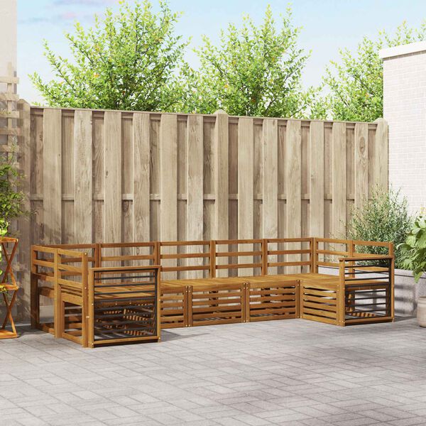 vidaXL Juegos de sof&aacute;s 7 pcs Natural Madera de Acacia S&oacute;lida