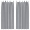 vidaXL Cortinas Opacas con Anillas 2 uds. Gris Claro 225 x 140 cm