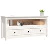 vidaXL Mueble para TV de madera maciza de pino blanco 114x35x52 cm