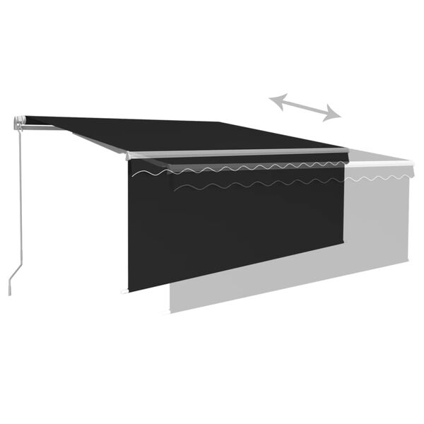 vidaXL Toldo retr&aacute;ctil manual con persiana gris antracita 3x2,5 m
