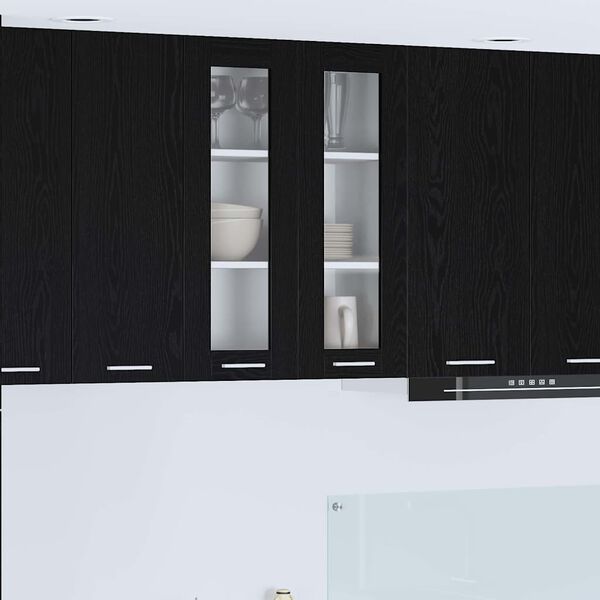 vidaXL Mueble colgante con almacenamiento Roble Negro 60 x 31 x 80 cm